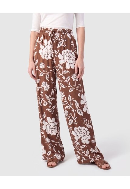 Pantalón Fluido Bota Ancha Mujer  Para Mujer Café Patprimo