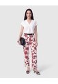 Pantalón Recto De Tiro Alto Mujer  Para Mujer Rojo Patprimo de Patprimo