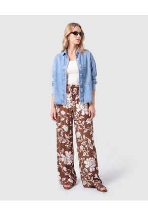 Pantalón Fluido Bota Ancha Mujer  Para Mujer Café Patprimo