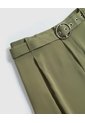 Pantalón Unicolor Con Cinturón Para Mujer Curvy  Para Mujer Verde Patprimo de Patprimo