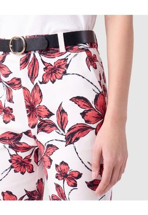 Pantalón Recto De Tiro Alto Mujer Para Mujer Rojo Patprimo