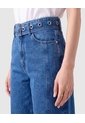 Jean Wide Leg Tiro Alto Mujer  Para Mujer Azul Patprimo de Patprimo