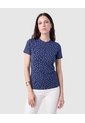 Camiseta Manga Corta Ajustada Mujer  Para Mujer Azul Patprimo de Patprimo