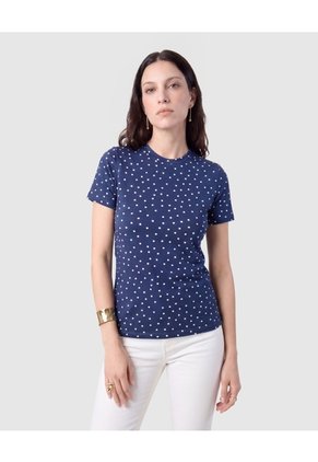 Camiseta Manga Corta Ajustada Mujer Para Mujer Azul Patprimo
