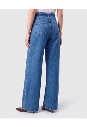 Jean Wide Leg Tiro Alto Mujer Para Mujer Azul Patprimo