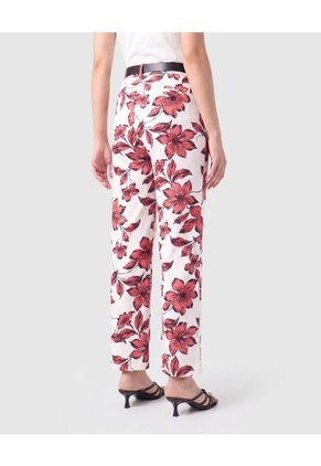 Pantalón Recto De Tiro Alto Mujer Para Mujer Rojo Patprimo