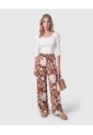 Pantalón Fluido Bota Ancha Mujer  Para Mujer Café Patprimo de Patprimo