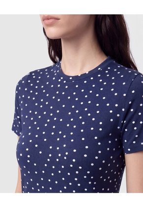 Camiseta Manga Corta Ajustada Mujer Para Mujer Azul Patprimo