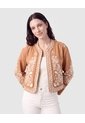 Chaqueta Corta Con Bordados Mujer  Para Mujer Café Patprimo de Patprimo
