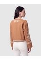 Chaqueta Corta Con Bordados Mujer  Para Mujer Café Patprimo de Patprimo