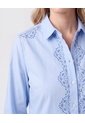 Camisa Con Pechera Bordada Mujer  Para Mujer Azul Patprimo de Patprimo