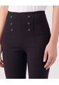 Leggings Tiro Alto Con Botones Mujer  Para Mujer Negro Patprimo de Patprimo