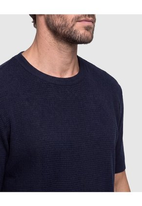 Camiseta Tejida Cuello Redondo Hombre Para Hombre Azul Patprimo
