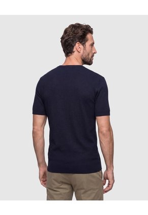 Camiseta Tejida Cuello Redondo Hombre Para Hombre Azul Patprimo