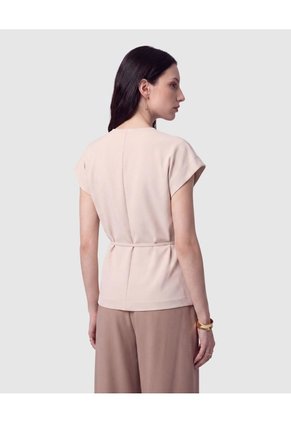 Blusa Cruzada Con Amarre Mujer Para Mujer Beige Patprimo