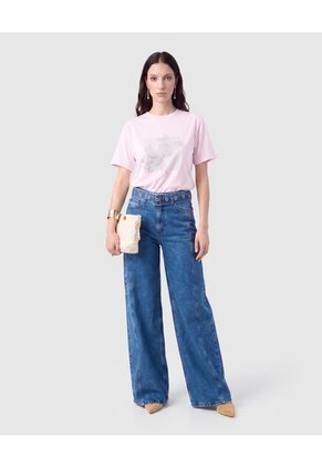 Camiseta Manga Corta Gráfica Mujer  Para Mujer Rosa Patprimo