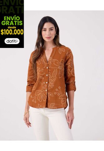 Blusa Para Mujer Manga Larga Color Café Marca Patprimo #30123496 Patprimo