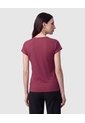 Camiseta Cuello En V Acanalada Mujer  Para Mujer Vino Patprimo de Patprimo