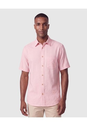 Camisa Manga Corta Texturizada Hombre  Para Hombre Rosa Patprimo Patprimo