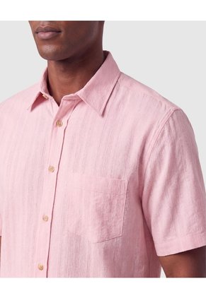 Camisa Manga Corta Texturizada Hombre Para Hombre Rosa Patprimo