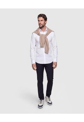 Camisa Clásica Manga Larga Hombre  Para Hombre Blanco Patprimo