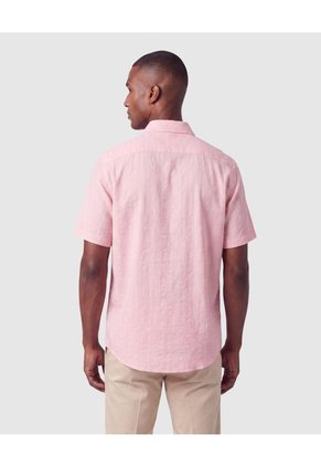 Camisa Manga Corta Texturizada Hombre Para Hombre Rosa Patprimo
