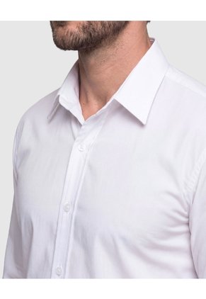 Camisa Clásica Manga Larga Hombre  Para Hombre Blanco Patprimo