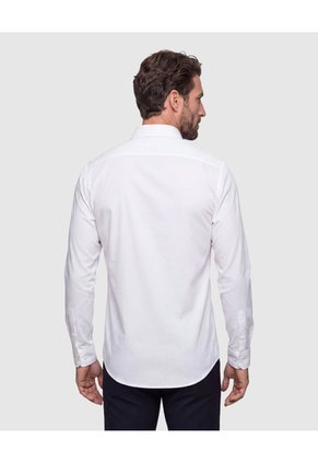 Camisa Clásica Manga Larga Hombre  Para Hombre Blanco Patprimo