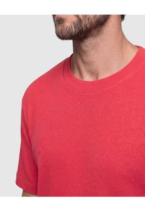 Camiseta Texturizada Manga Corta Para Hombre Para Hombre Rojo Patprimo