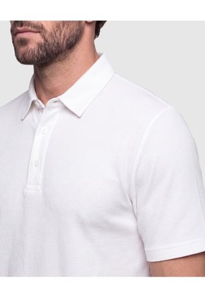 Polo Unicolor Regular Para Hombre  Para Hombre Blanco Patprimo