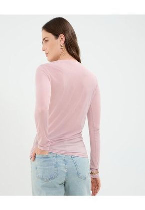 Camiseta Para Mujer Manga Larga Cuello Redondo Color Rosa Marca Patprimo #30093757