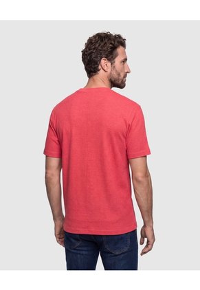 Camiseta Texturizada Manga Corta Para Hombre Para Hombre Rojo Patprimo