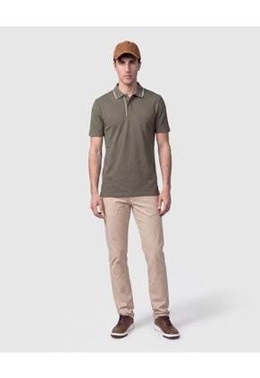 Polo Manga Corta Con Detalles En Contrastes Hombre  Para Hombre Verde Patprimo