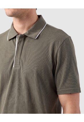 Polo Manga Corta Con Detalles En Contrastes Hombre  Para Hombre Verde Patprimo