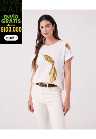 Blusa Para Mujer Manga Corta Color Blanco Marca Patprimo #30123632 Patprimo