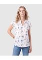 Blusa Fluida Manga Corta Mujer  Para Mujer Blanco Patprimo de Patprimo