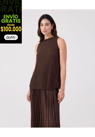 Blusa Para Mujer Manga Sisa Color Café Marca Patprimo #30123612 Patprimo