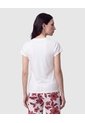Camiseta Cuello En V Acanalada Mujer  Para Mujer Blanco Patprimo de Patprimo
