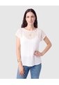Camiseta Calada Manga Corta Mujer  Para Mujer Blanco Patprimo de Patprimo