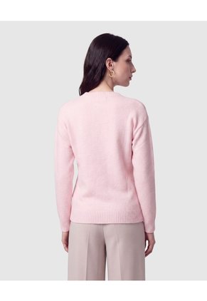 Saco Tejido Cuello Redondo Mujer  Para Mujer Rosa Patprimo
