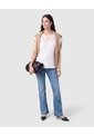 Camiseta Calada Manga Corta Mujer  Para Mujer Blanco Patprimo de Patprimo