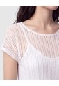 Camiseta Calada Manga Corta Mujer  Para Mujer Blanco Patprimo de Patprimo