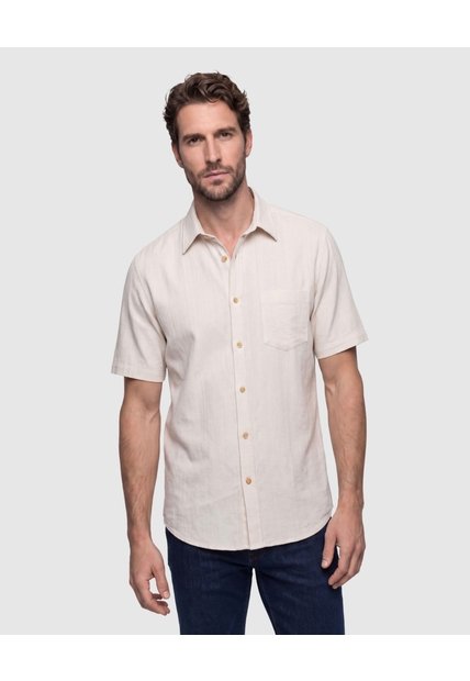 Camisa Manga Corta Texturizada Hombre  Para Hombre Gris Patprimo