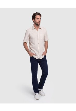 Camisa Manga Corta Texturizada Hombre  Para Hombre Gris Patprimo