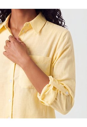 Blusa De Mujer Con Bolsillo Para Mujer Amarillo Patprimo