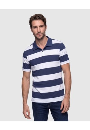 Polo A Rayas Para Hombre Para Hombre Azul Patprimo