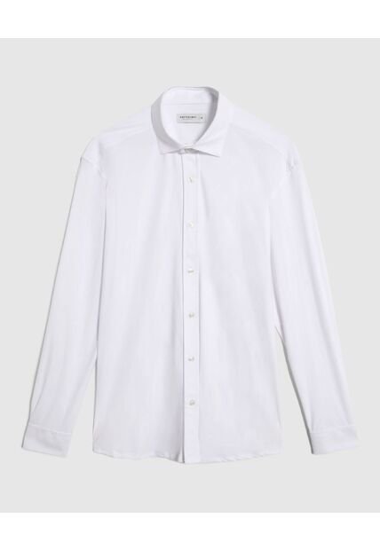 Camisa  Para Hombre Manga Larga Sin Bolsillo Cuello Italiano Color Blanco Marca Patprimo #44013184