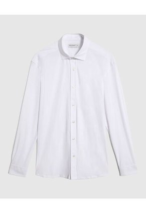 Camisa  Para Hombre Manga Larga Sin Bolsillo Cuello Italiano Color Blanco Marca Patprimo #44013184