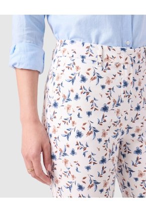 Pantalón Capri Semiajustado Mujer Para Mujer Blanco Patprimo