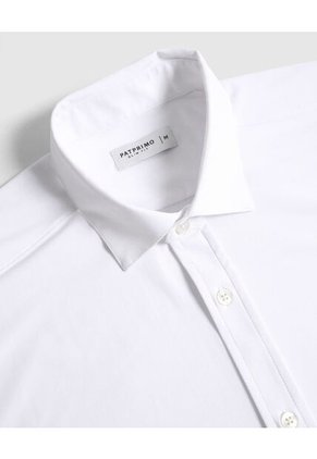 Camisa  Para Hombre Manga Larga Sin Bolsillo Cuello Italiano Color Blanco Marca Patprimo #44013184